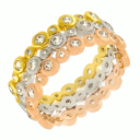【送料無料】アクセサリー ネックレス スターリングシルバーリングセットdonna argento sterling 925 tricolore accatastabile 9 mm set anello(4)