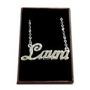 【送料無料】アクセサリー ネックレス ホワイトゴールドネックレスカスタムbianco oro placcato collana con nomelauraidea regalo per leidamigelle personalizzato