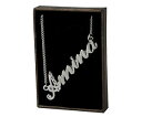 【送料無料】アクセサリー ネックレス ネームネックレスアミーナktホワイトゴールドnome collana amina 18 kt bianco placcato ororealizzato con alta qualit