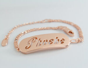 ̵ۥ꡼ͥå쥹եå󥴡ɥphoebebracciale con nome 18ct rose oro placcatoregali per leifashion