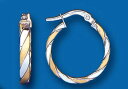 【送料無料】ネックレス ゴールドフープイヤリングクレオールカラーホワイトゴールドイエローゴールドフープgold hoop earrings creole two colour white and yellow gold hoops 18mm(4)