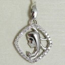 【送料無料】ネックレス ジルコンマドンナホワイトゴールド750 18kペンダントメダルpendant medal with madonna white gold 750 18k with zircon, stylized