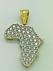 ̵ۥͥå쥹եꥫڥȥɥޥå9ct solid yellow gold cz map of south africa pendant