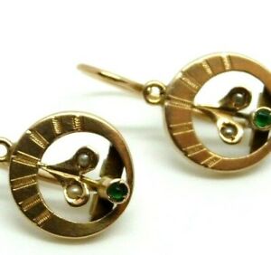 【送料無料】ネックレス　earrings popular antique gold solid18ct half800with micro pearlsearrings popular antique gold solid 18 ct half 800 with mi