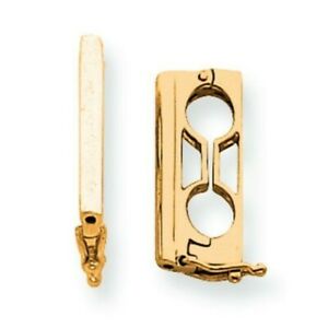 楽天hokushin【送料無料】ネックレス　ktイエローゴールドパールクラスプエンハンサー14 kt yellow gold pearl shortener clasp enhancer squarerectangle design