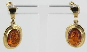 【送料無料】ネックレス　イタリアハンドメイドバルトイタリアイヤリングドロップ￥italian hand made baltic amber amp;18ct italian gold drop earrings rrp700 ge0419