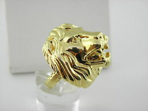 ̵ۥͥå쥹ɥ饤إåɥlion head ring in 18k yellow gold sz 775