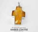 【送料無料】ネックレス ハンドメイドバルトシルバー¥クロスペンダントhandmade butterscotch baltic amber cross pendant in 925 silver pe0142 rrp595