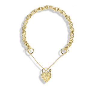 【送料無料】ネックレス　イエローゴールドロープチェーンリンクブレスレットハートボックス