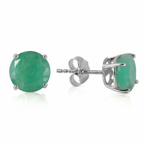 【送料無料】ネックレス　エメラルドラウンドスタッドローズゴールドイヤリングgenuine emeralds round gemstones studs in 14k yellow, white, rose gold earrings