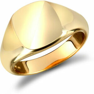 ネックレス　メンズソリッドイエローゴールドスクエアクッションmens solid 9ct yellow gold square cushion signet ring