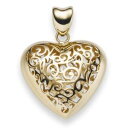 【送料無料】ネックレス ハートペンダントゴールドイエローレディースheart pendant with ornament 31x23, 5 mm made of...