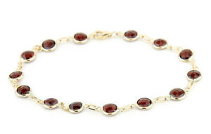 【送料無料】ネックレス　75インチ14kイェローゴールドカット14k yellow gold fancy cut bracelet with garnet gemstones 75 inches