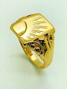 【送料無料】ネックレス 9ctパターン9ct yellow solid gold patterned signet ring(4)