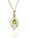 【送料無料】ネックレス ゴールドペリドットドロップペンダントゴールドチェーン9ct gold peridot drop pendant amp; 9ct gold 18 curb chain