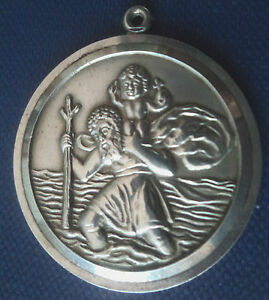 【送料無料】ネックレス　ビンテージシルバーセントクリストファーペンダントゲオルクイェンセンズショップlarge vintage silver st christopher pendant georg jensen ltd shop hm 1980