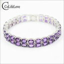 ネックレス　クラシックダブルアメジストブレスレットシルバーclassic double row amethyst bracelet 50 stones natural gems silver setting