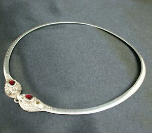 ̵ۥͥå쥹ˡ󥰥Сɥӡ֥硼beautiful amp; unique 925 sterling silver amp; 9ct gold ruby eyed cobra choker