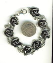 yzlbNX@925 X^[O73425O925 sterling silver solid rose bracelet length 734 over 25 grams