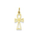 【送料無料】ネックレス イエローゴールドソリッドクロス14k yellow gold solid polished casted ankh cross char...