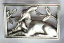 yzlbNX@u[`X^[OVo[re[Wdeer and fawn brooch ~ hallmarked 925 ~ sterling silver ~ 42 x 27cm ~ vintage
