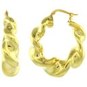 【送料無料】ネックレス スターリングシルバーイタリアフープイヤリングツイストイエローゴールド925 sterling silver italian hoop earrings twisted yellow gold finish 1 916(4)