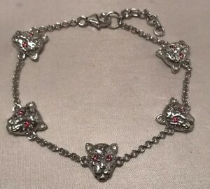 【送料無料】ネックレス　シルバージャガーピンクトパーズブレスレットsilver jaguar leopard pink topaz bracelet