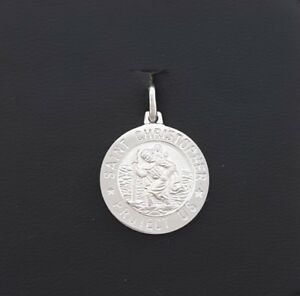 ̵ۥͥå쥹ۥ磻ȥɥ饦ɥȥꥹȥեɥmiran 081182 9k white gold round saint christopher medal 17g rrp215