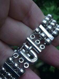 【送料無料】ネックレス　ソリッドスターリングシルバービーズモダニストブレスレットgheavy solid sterling silver beaded modernist bracelet 60g