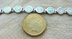 【送料無料】ネックレス　925 sterlingopalbezel195cm girl women925 sterling silver created opal solid bezel round bracelet 195cm..