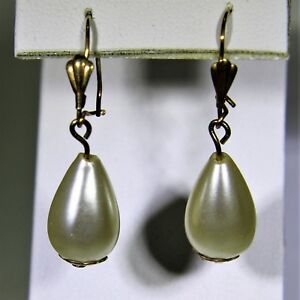 【送料無料】ネックレス　イエローゴールドティアドロップパールドロップイヤリング9ct 9k yellow gold large teardrop pearl drop earrings