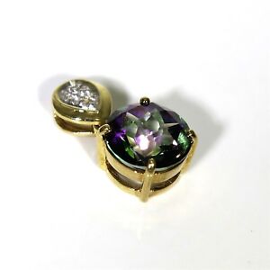 【送料無料】ネックレス　kゴールドトパーズペンダント9ct 9k gold mystic topaz pendant