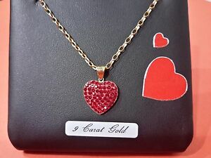 【送料無料】ネックレス　ゴールドハートチェーンベストセラー9ct gold heart and chain specail best seller
