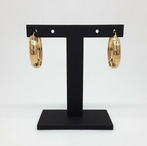 ̵ۥͥå쥹kɥաץ󥰥ɥmiran 140445 9k gold hollow patterned hoop earrings 217mm 18g rrp 215