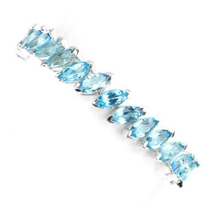 【送料無料】ネックレス スターリングシルバースイストパーズマーキーズテニスブレスレットインチsterling silver 925 genuine natural swiss topaz marquise tennis bracelet 7 inch