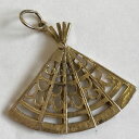 【送料無料】ネックレス ヴィンテージ9ctイェローゴールドファンチャーム3cm 31g 1965vintage solid 9ct yellow gold opening fan charm 3cm 31g 1965(4)