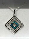 ネックレス　オーストラリアオパールペンダントスターリングシルバースクエアaustralian inlay opal pendant sterling silver setting square