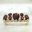 【送料無料】ネックレス　イエローゴールドガーネットクラスタリング9ct yellow gold garnet cluster ring