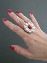 【送料無料】ネックレス シルバーコーラルパールリングsilver coral pearl ring