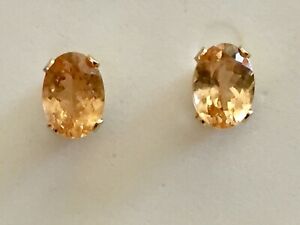 ネックレス　インペリアルガーネットイヤリングオーバルスタッドkゴールドimperial hessonite garnet earrings oval stud 14k gold 150 ctw rare