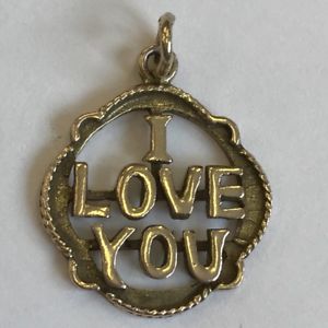 【送料無料】ネックレス　ヴィンテージ9ct22cm 1964ゲオルグジェンセンvintage solid 9ct gold i love you charm 22cm 1964 possibly georg jensen