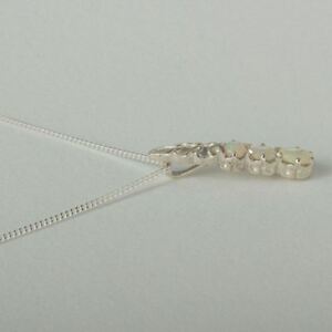 【送料無料】ネックレス　ソリッドスターリングシルバーオパールレディースペンダントチェーンsolid 925 sterling silver natural colourful opal womens pendant amp; chain