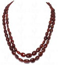 【送料無料】ネックレス カボションビーズ2 rows of hessonite gemstone oval shaped cabochon bead np113...