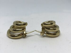 【送料無料】ネックレス イエローゴールドトリプルフープイヤリング9 ct yellow gold triple hoop earrings 【送料無料】ネックレス イエローゴールドトリプルフープイヤリング9 ct yellow gold triple hoop earrings