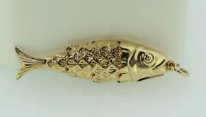 【送料無料】ネックレス　イエローゴールド9ct yellow gold fish charm(4)