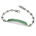 【送料無料】ネックレス　スターリングシルバーエメラルドハートブレスレットインチsterling silver 925 genuine natural emerald gemstone amp; heart bracelet 75 inch