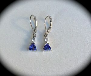 ネックレス　タンザナイトイヤリングシルバー120ct tanzanite earrings certified aa 925 silver exquisite colour bnwt