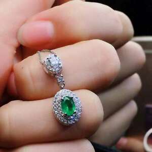 【送料無料】ネックレス コロンビアエメラルドペンダントリングイヤリングシルバーホワイトセットnatural colombian emerald pendant ring earrings 925 silver white set women gift