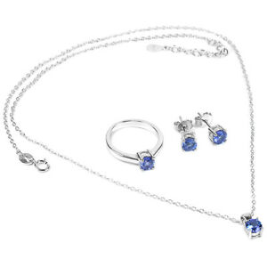 ネックレス　スターリングシルバータンザナイトイヤリングペンダントインチチェーンリングsterling silver 925 tanzanite earrings pendant 18 inch chain amp; ring k12 us 55