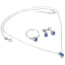 【送料無料】ネックレス スターリングシルバータンザナイトイヤリングペンダントインチチェーンリングsterling silver 925 tanzanite earrings pendant 18 inch chain amp; ring k12 us 55(4)